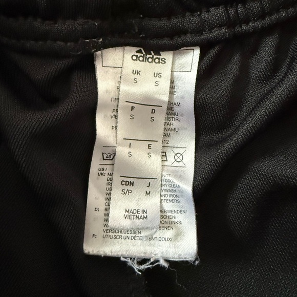 Adidas Black Joggers with White Stripes With Zipper Ankles Size Small - Picture 4 of 5